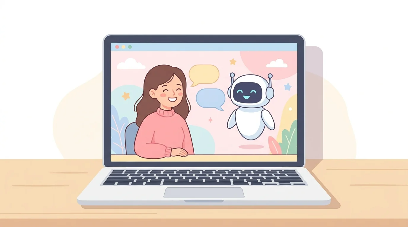 人間とAIロボットが初めての挨拶をしているイラスト